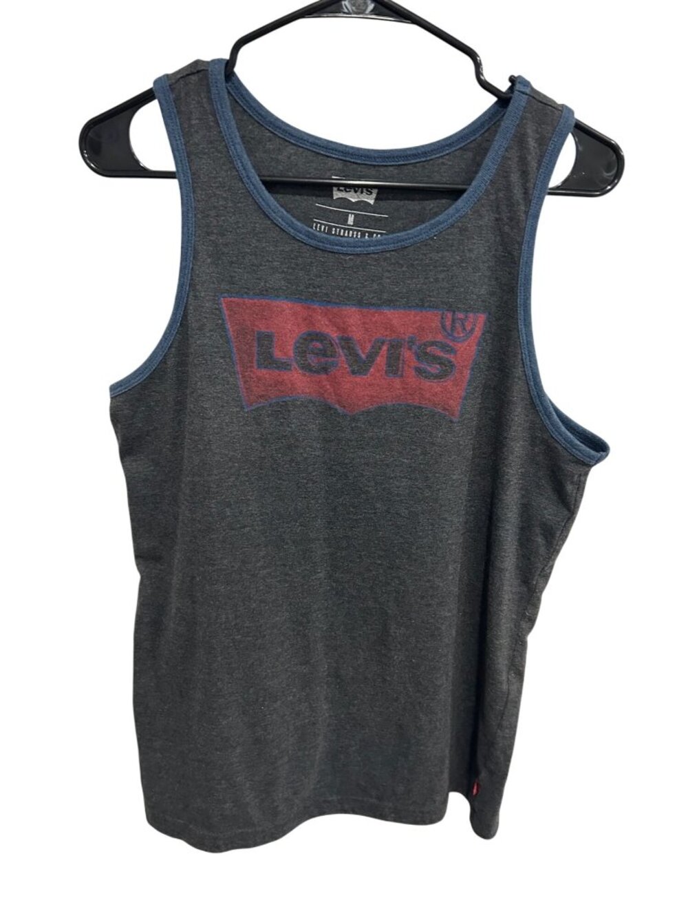 Levi's Heather Gray Graphic Tank Top Men's Size M 90s Minimalism Retro Grunge